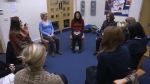 One of the mindfulness group sessions from the MBSR course. 